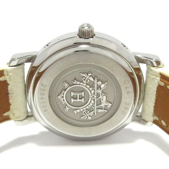 Auth HERMES Clipper Nacre CL4.230 2****** White Women's Wrist Watch - Picture 11 of 12
